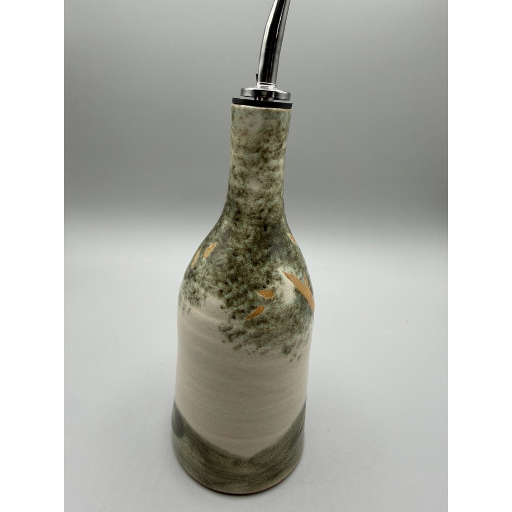 Hand Glazed Earthy Tree Of Life Large  Olive Oil Dispenser Signed - Picture 7 of 8
